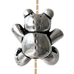 Perle ourson métal Argenté vieilli 12.5mm (1)