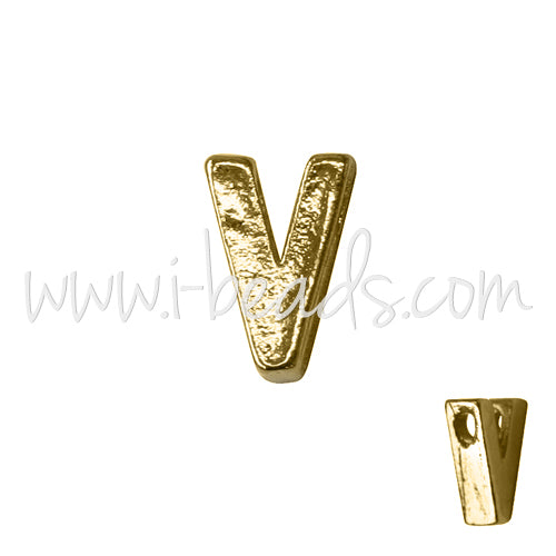 Buchstabenperle V vergoldet 7x6mm (1)