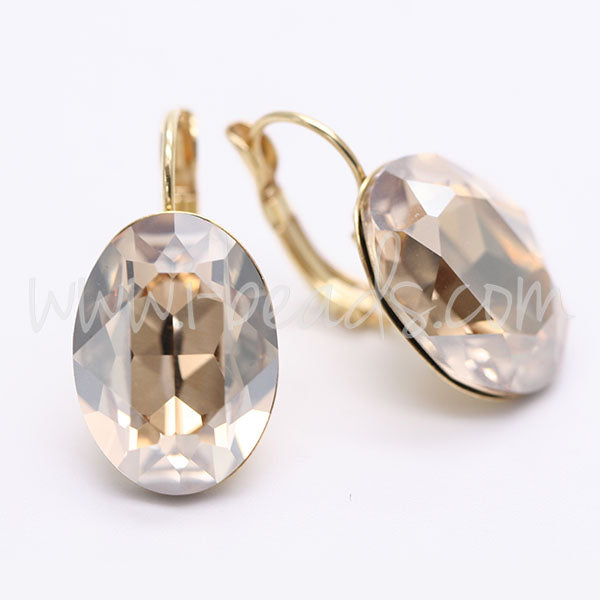 Serti boucle d'oreilles pour Swarovski 4120 18x13mm doré (2)
