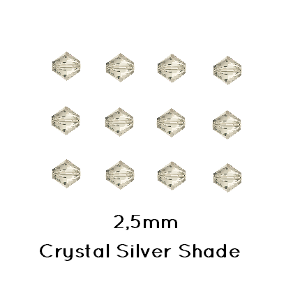 Achat Swarovski 5328 Xillion bead crystal SILVER SHADE 2,5mm (x40)