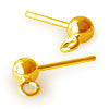 Boucles d'oreilles Clou boule 4mm et anneau métal doré or fin  (4)