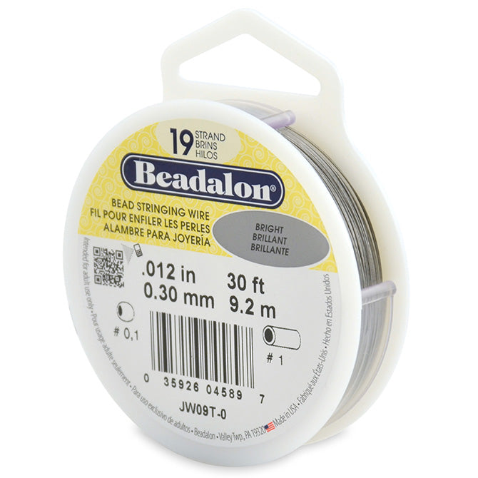 Beadalon fil câble 19 brins brillant 0.30mm, 9.2m (1)