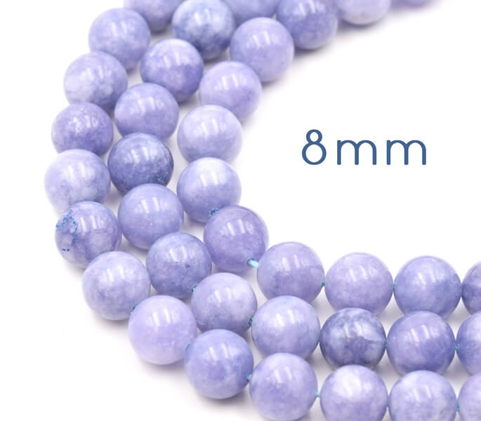 Quartz naturel teint imitation aigue-marine - perles rondes, 8mm (1 fil)