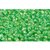 cc167 - perles de rocaille Toho 11/0 transparent rainbow peridot (10g)