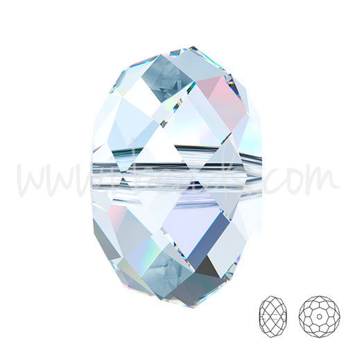 Perles briolette Swarovski 5040 crystal ab 8mm (6)