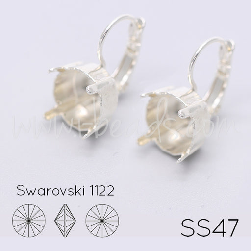 Achat Serti dormeuses pour Swarovski 1122 rivoli SS47 argenté (2)