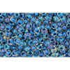 cc188 - perles de rocaille Toho 11/0 luster crystal/capri blue lined (10g)