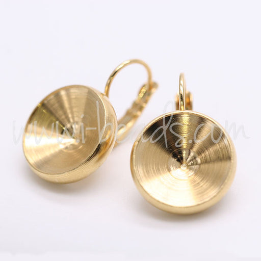 Ohrringfassung für Swarovski 1122 Rivoli 14mm gold-plattiert (2)