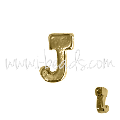 Perle lettre J plaqué or 7x6mm (1)