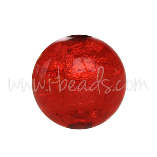 Perle de Murano ronde rouge et or 10mm (1)