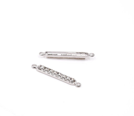Achat Pendentif connecteur barre zircon et laiton  rhodium 29mm (1)