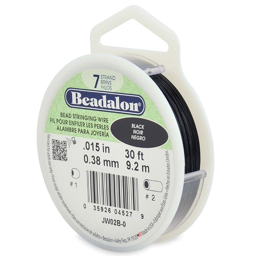 Beadalon fil câble 7 brins noir 0.38mm, 9.2m (1)