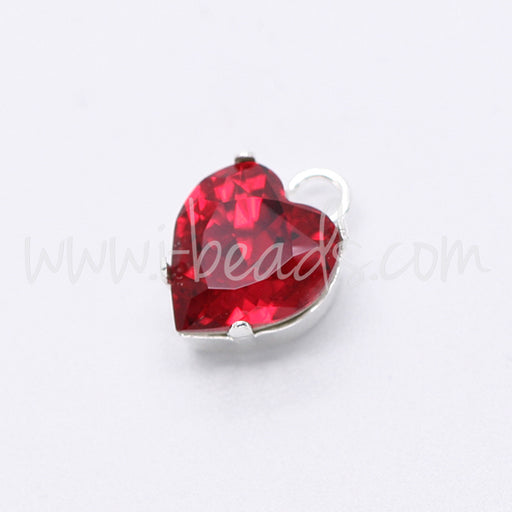 Serti pendentif pour Swarovski 4831 coeur 11mm argenté (1)