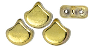 Achat Matubo Ginko leaf polished gold brass 7.5mm 2 holes (10)