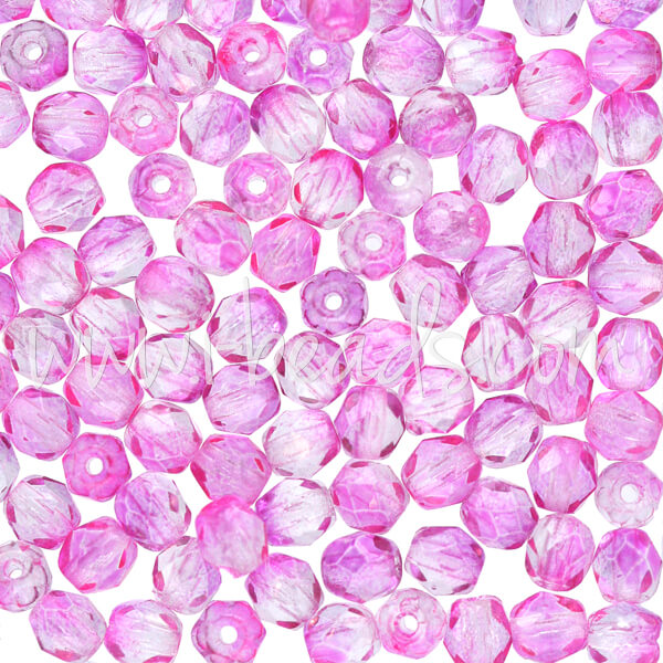 100 Perles Facettées Swarovski 4mm Light Amethyst Lined - Idéal Pour Bijoux DIY
