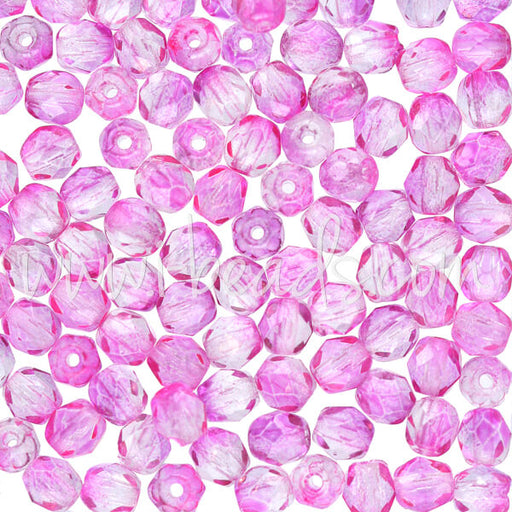 Glasschliffperlen coated hot pink 4mm (100)