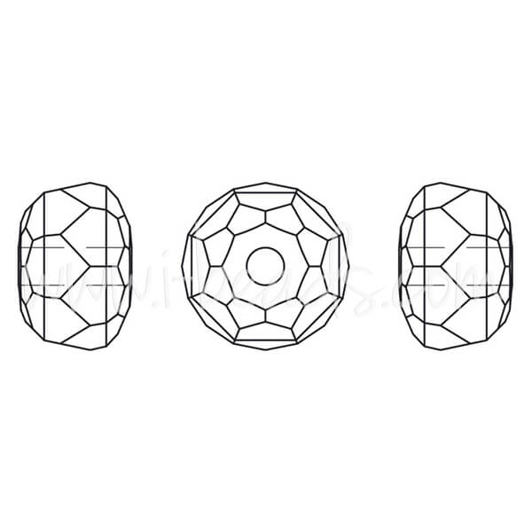 Swarovski 5045 rondelle Perlen crystal silver night 4mm (10)