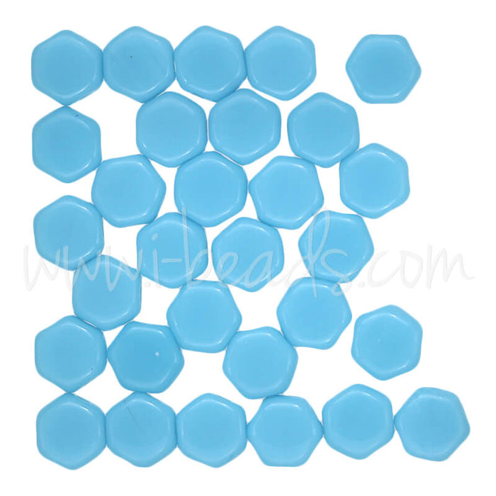 Perles Honeycomb 6mm blue turquoise opaque (30)