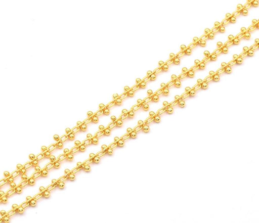 Achat Chaine plaqué doré qualité - perlé style ethnique perles 1mm (50cm)