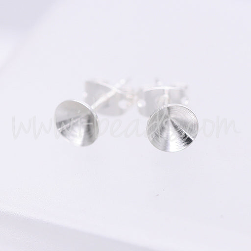 Serti boucle d'oreilles coniques pour Swarovski 1088 SS29 argenté (2)