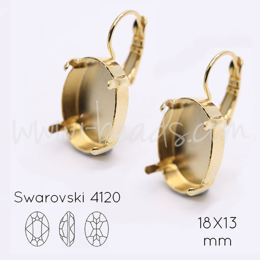Ohrringfassung für Swarovski 4120 18x13mm gold-plattiert (2)