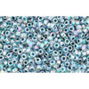 Achat cc773 - perles de rocaille Toho 15/0 rainbow crystal/montana blue lined (5g)