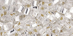 cc21 - Toho triangle perlen 3mm silver lined crystal (10g)