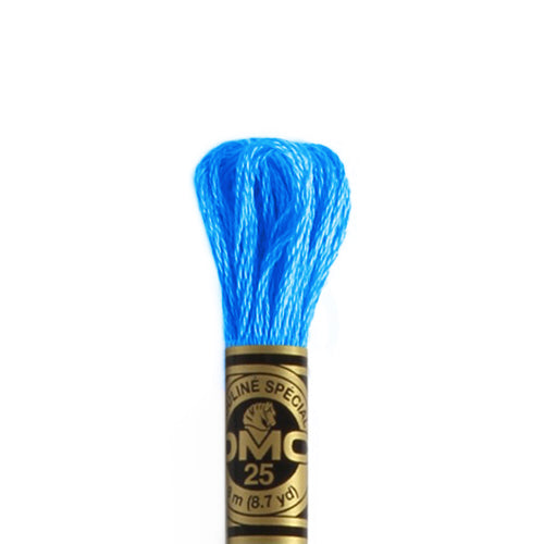 Fil à broder DMC mouliné spécial coton 8m bleu 3843 (1)