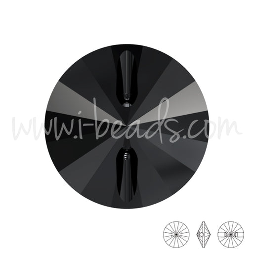 Bouton rond Swarovski 3015 jet 12mm (2)