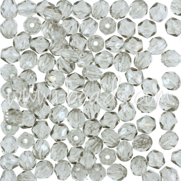 Perles facettes de bohème black diamond 4mm (100)