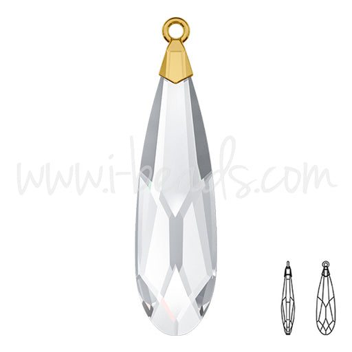 Pendentif Swarovski 6533 raindrop crystal gold 33mm (1)
