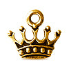 Breloque couronne du roi métal plaqué or vieilli 14.5mm (1)