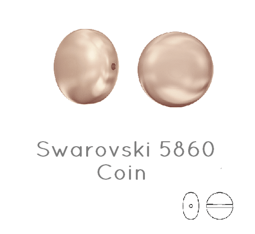 5860 Swarovski coin Rose Gold pearl 10mm 0.7mm (5)