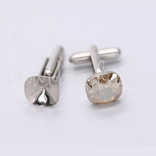Serti bouton de manchette pour Swarovski 4470 12mm rhodium (2)