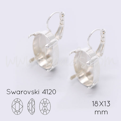 Ohrringfassung für Swarovski 4120 18x13mm silber-plattiert (2)