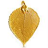 Pendentif véritable feuille de tremble galvanisée or 24K 50mm (1)