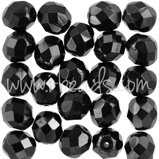 Achat Perles facettes de bohème jet 8mm (25)