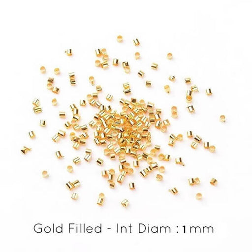 Achat perles tube à écraser Gold filled 1.6x1mm -int diam : 1mm (20)