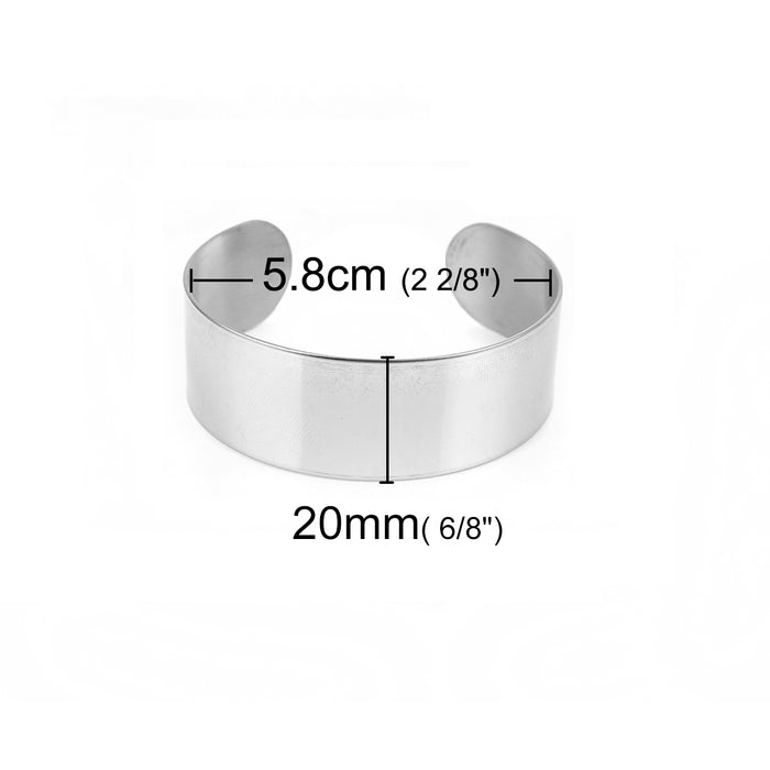 Bracelet en acier inoxydable 20 mm - diamètre: 60 mm (1)