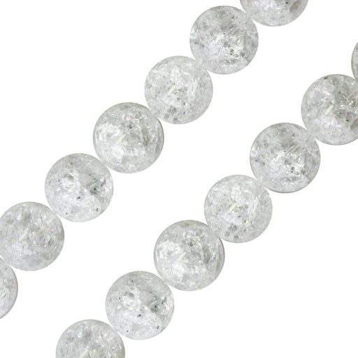 Perles rondes cristal de quartz craquelé 10mm sur fil (1)