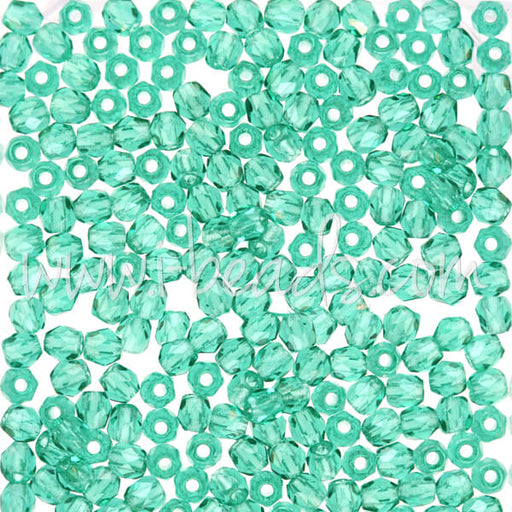 Perles facettes de bohème emerald 3mm (50)