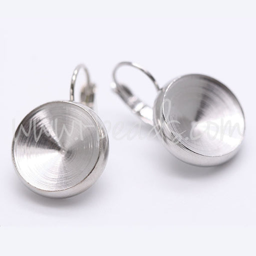 Achat Serti boucle d&#39;oreilles pour Swarovski 1122 rivoli 14mm rhodié (2)
