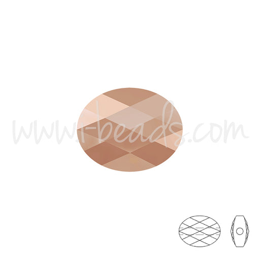 Perles mini ovales Swarovski 5051 crystal rose gold 8x6mm (2)