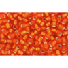 cc30bf - perles de rocaille Toho 11/0 silver lined frosted hyacinth orange (10g)