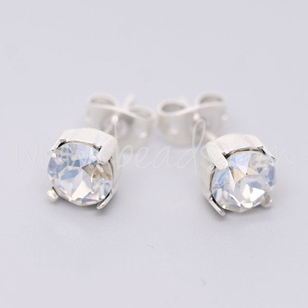 Serti boucle d'oreilles pour Swarovski 1088 SS29 argenté (2)