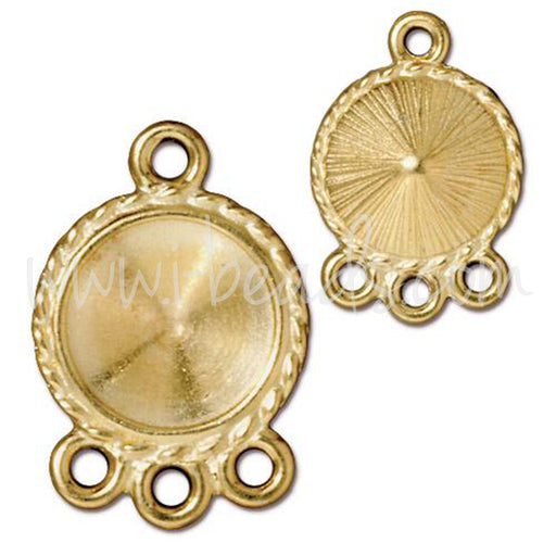 Médaillon lien pour Swarovski 1122 Rivoli 12mm doré (1)