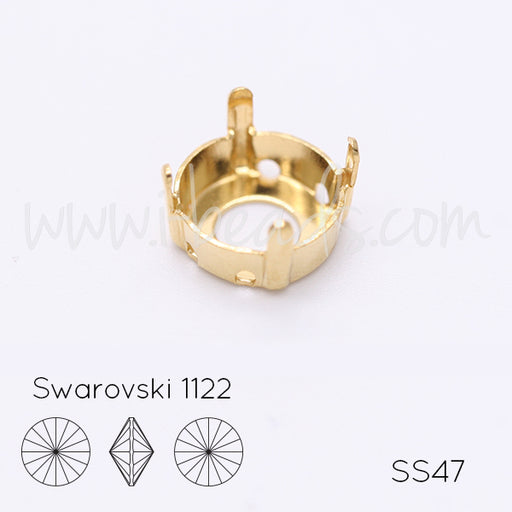 Serti à coudre pour Swarovski 1122 rivoli SS47 doré (2)