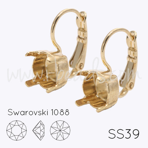 Ohrringfassung für Swarovski 1088 SS39 gold-plattiert (2)