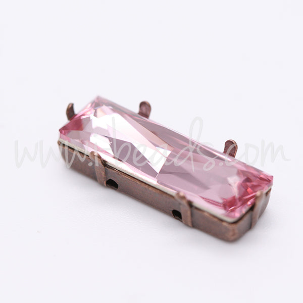 Aufnähfassung für Swarovski 4547 Princess Baguette 24x8mm Kupfer (1)