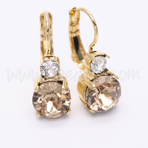 Serti boucle d'oreilles pour Swarovski 1088 SS39 et 4mm-pp31-SS19  doré (2)